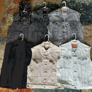5 Levi Strauss Denim Trucker Mens Geay vest sz M